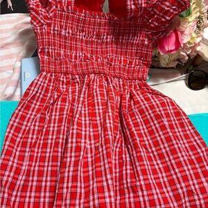 Crewcuts Vibrant Red Plaid Dress
